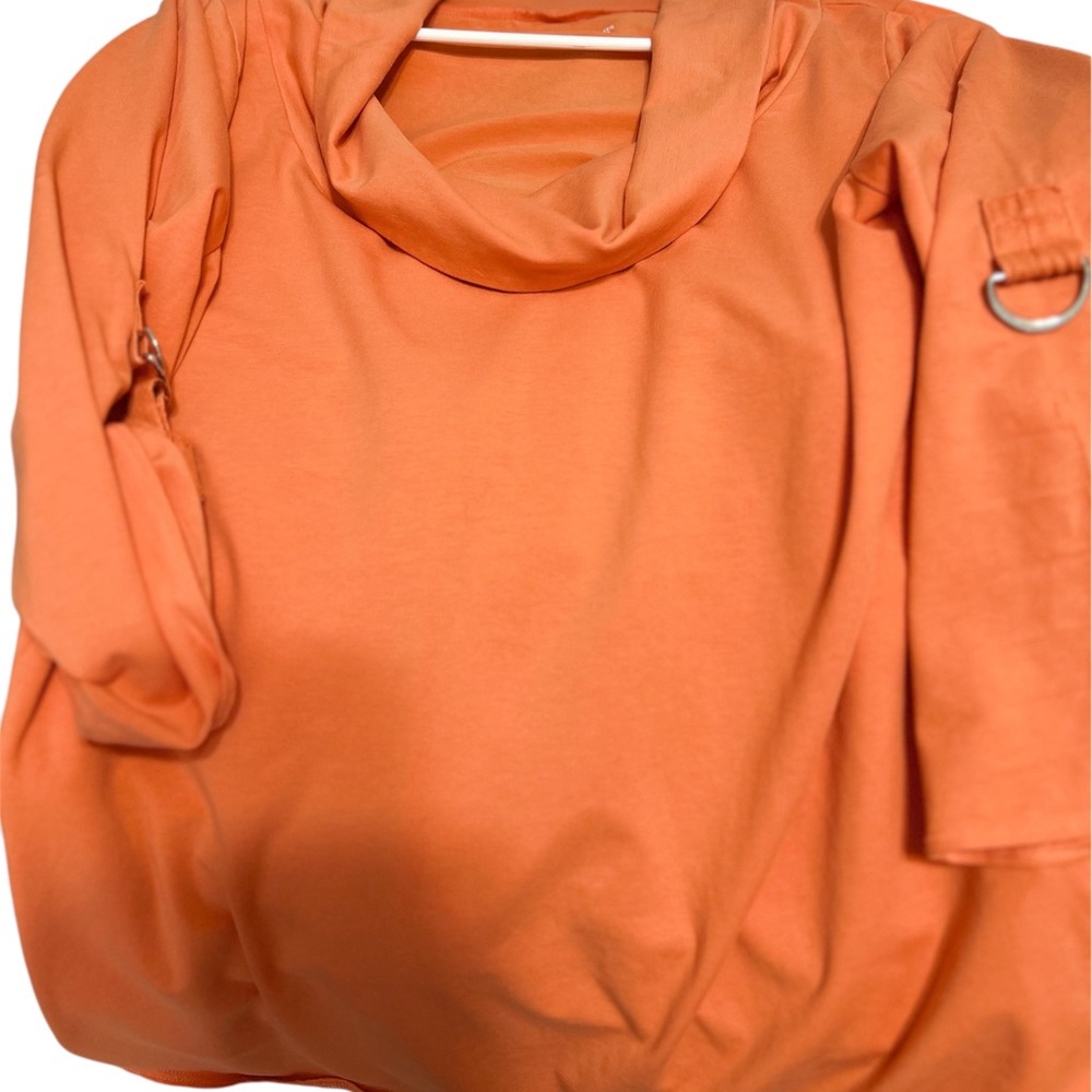 Soft Surroundings 
Comfortable and Vibrant Orange Cowl Neck Blouse - Picture 3 of 7